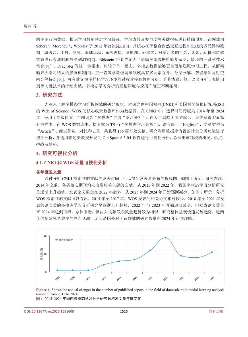 《基于CiteSpace的多模态学习分析研究评述》原刊第3页